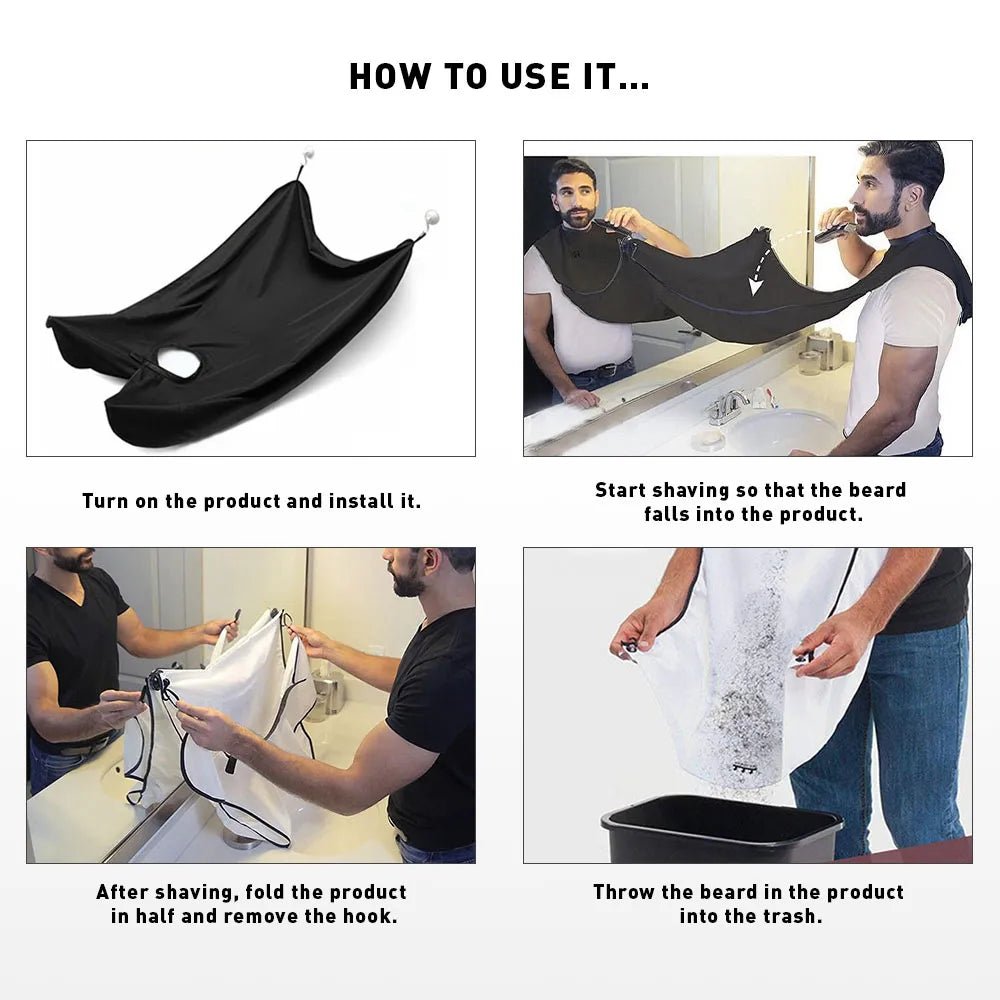 Shaving Apron for Man Shaving Apron Care Bib Face Shaved Hair Adult Bibs Shaver Cleaning Hairdresser Clean Men Apron Beard Man